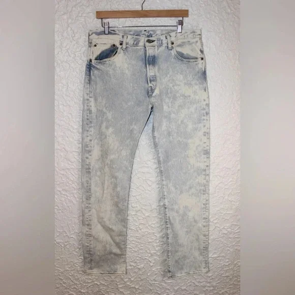 Levi’s 501 Original Fit Straight Leg Button Fly Stone Wash Denim Jeans 34x34 - Picture 2 of 16